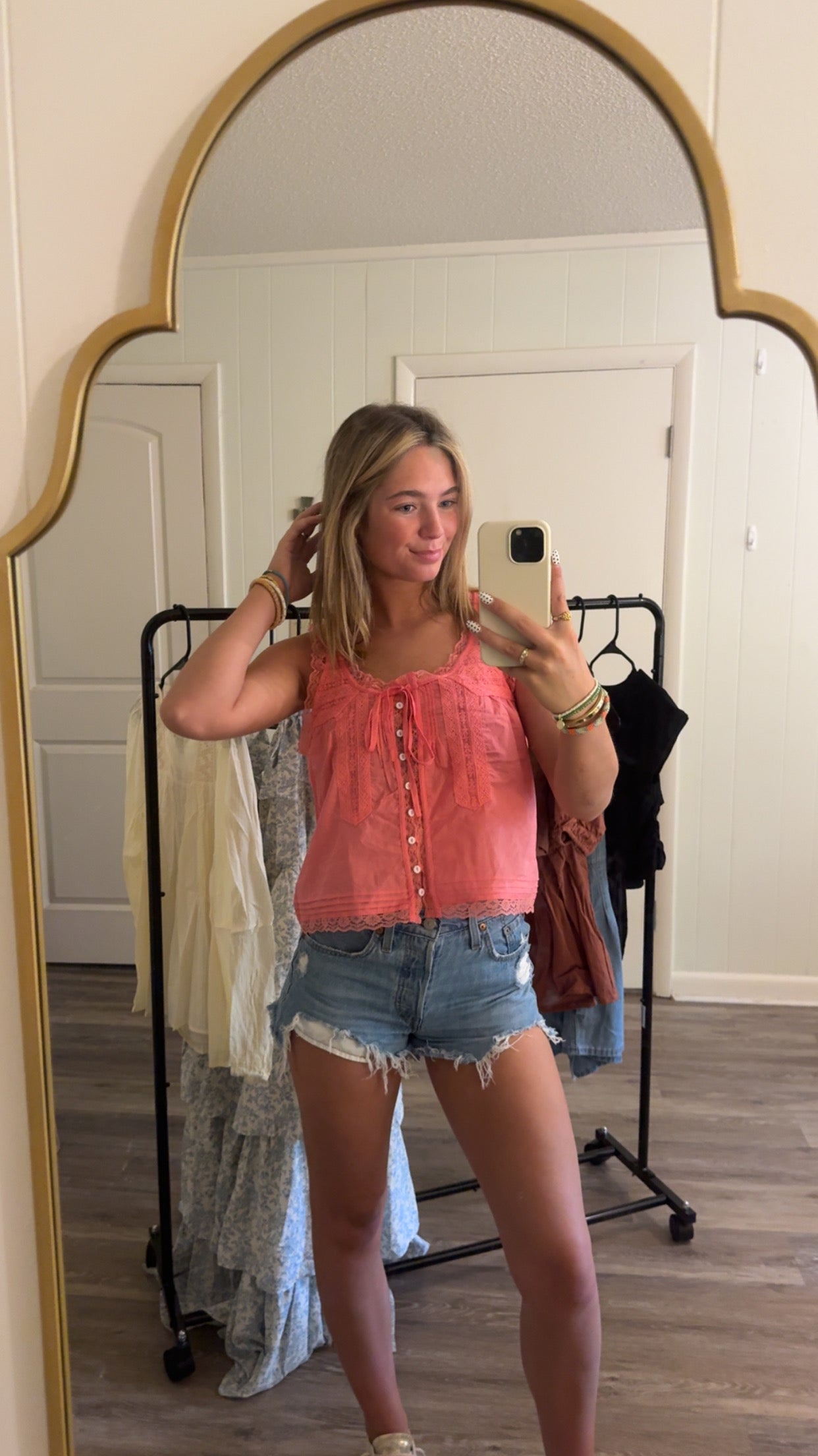 Pink Light & Lacy Top