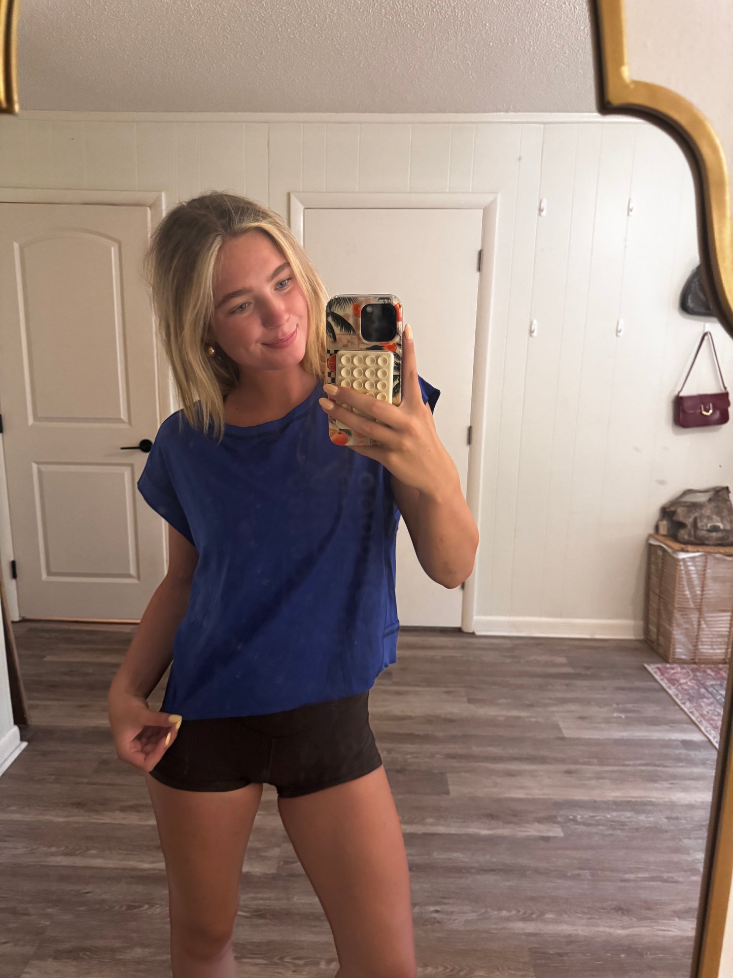 Blue Open Back Top