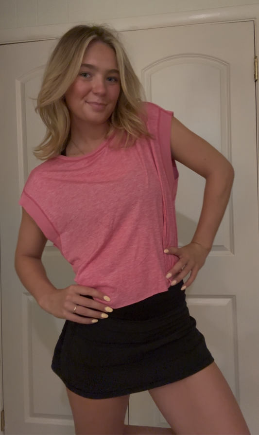 Pink Open Back Top