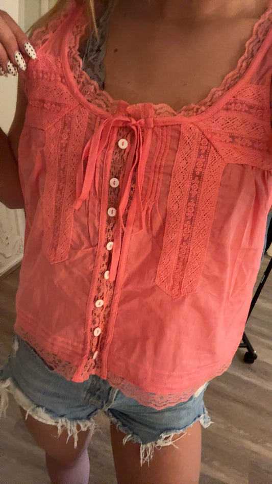 Pink Light & Lacy Top