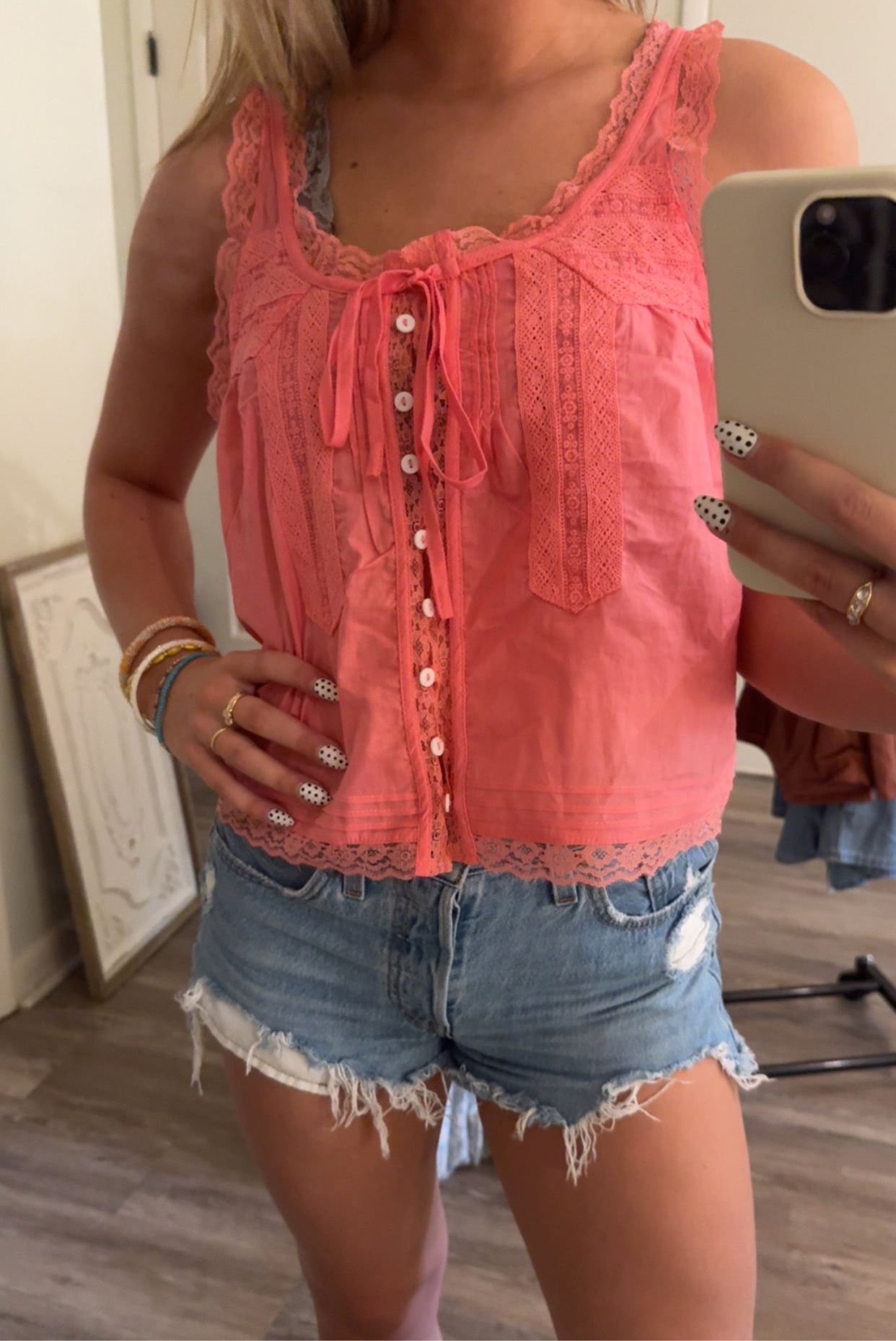 Pink Light & Lacy Top